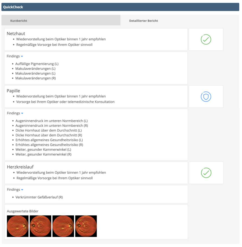 Detailansicht QuickCheck 2.0